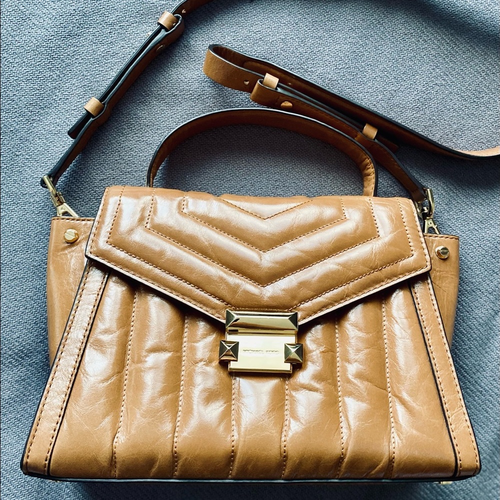 Michael Kors Whitney Brown/tan leather satchel